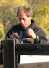 Mark Cornish working at the Fair Hill Sprint-O, photo by Julie Keim